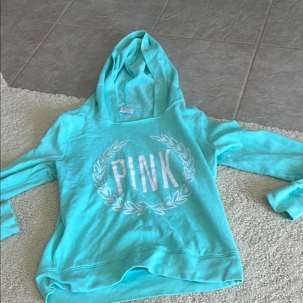 PINK Victoria's Secret Blue Hoodie Sweatshirt